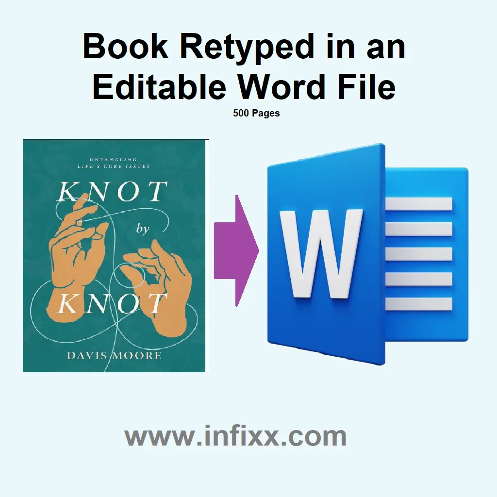 500-page book retype - US publishing client